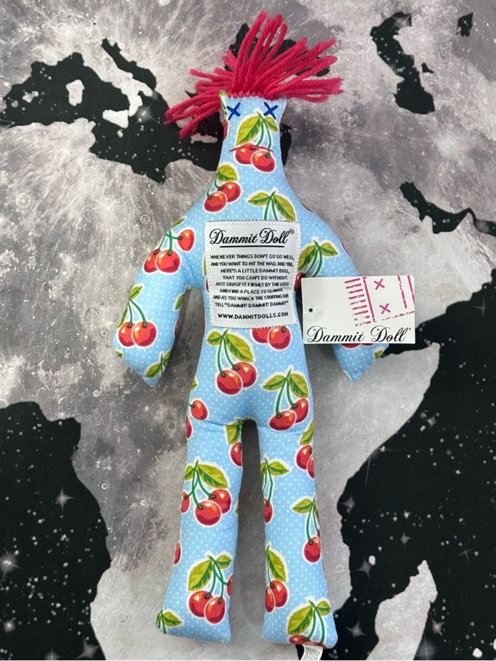 Dammit Doll Cherry Pattern Adult Stress Relief Gag Gift